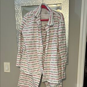 Hallmark White and Red Pajama Set
